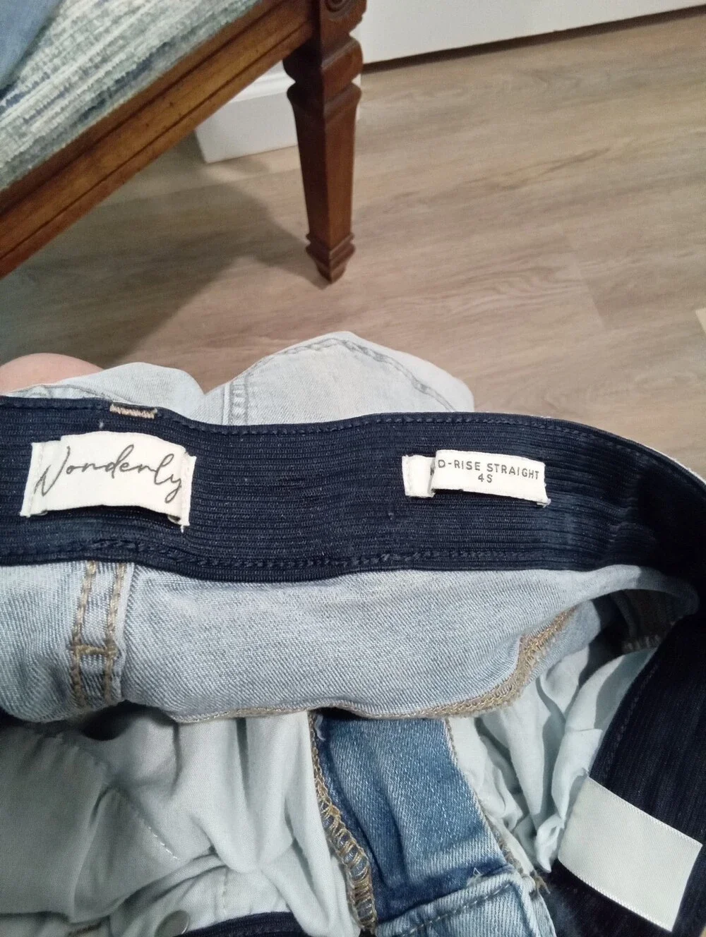 2-$10.Wonderly Sz4 Mid-Rise Straight Distressed Denim  Bermuda Cuffed Hem Shorts
